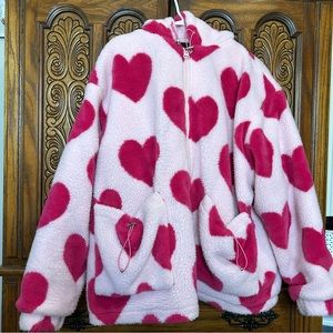 Aelfric Eden fluffy oversize heart jacket